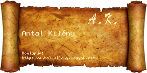 Antal Kilény névjegykártya